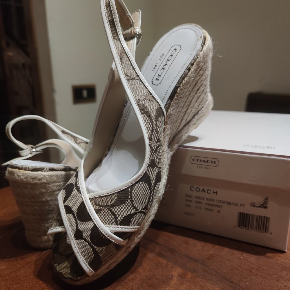 Coach wedge sling back espadrilles, women's 11 Brand new in box